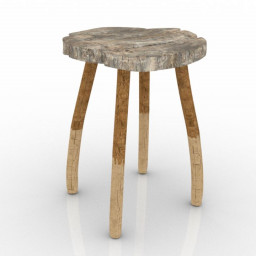 Old Chair Stool 3D Model Preview #05a30e14