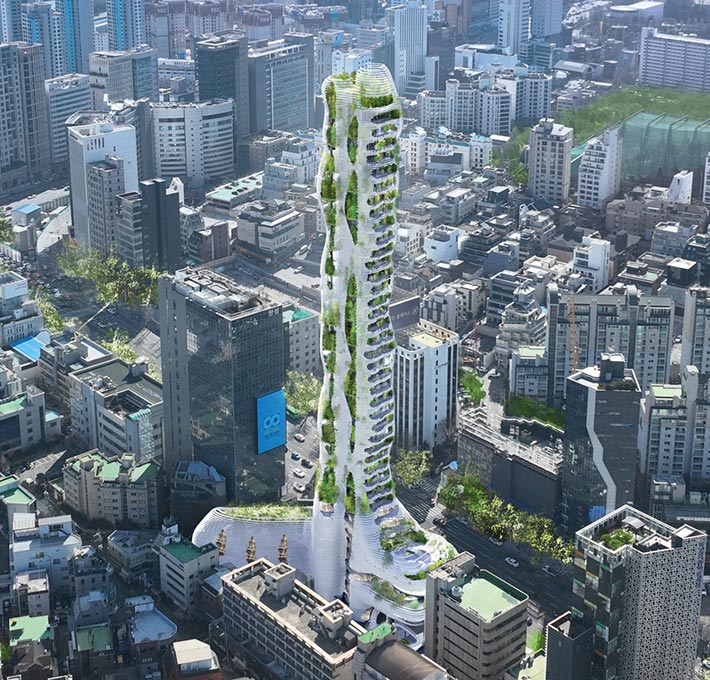 Cheongdoam Tower by J. Mayer H. Architects, Seoul, South Korea