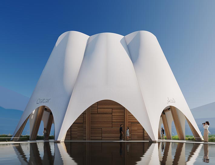 Qatar Pavilion by Kengo Kuma, Expo Osaka 2025, Japan