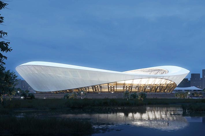 Wuxi Olympic Sports Center by gmp, Wuxi, China