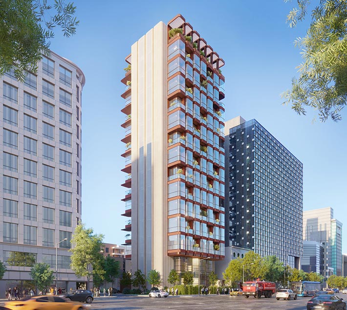New live-work building by Foster + Partners, Seoul, South Korea