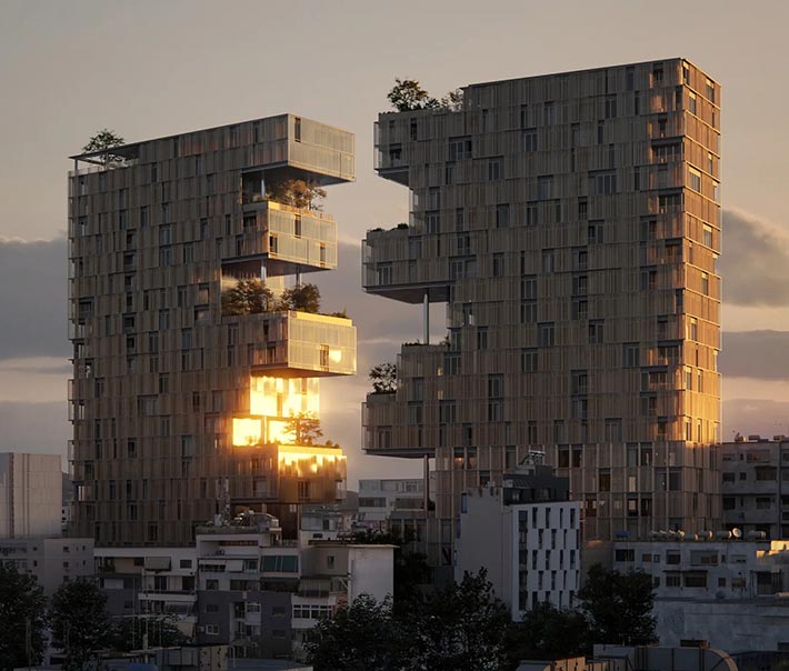 Ndarja towers by OODA, Tirana, Albania